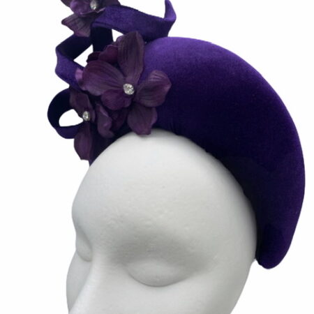 Purple velvet bandeau crown with fabulous swirl detail.