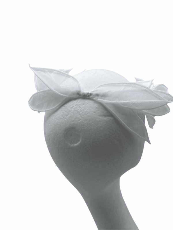 Feather crown bridal headpiece.