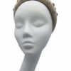 Beige deep padded millinery made headband.
