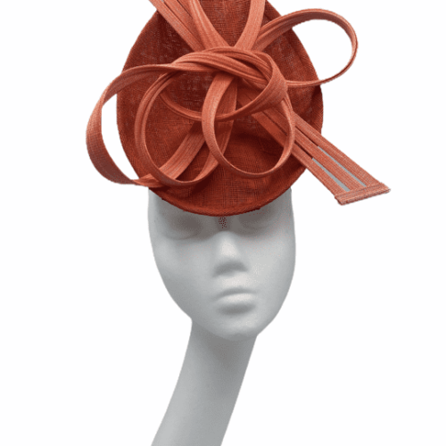 Orange percher headpiece with structured detail to the front.
