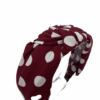 Burgundy polka dot headband - Image 2
