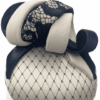 Cream/black satin headpiece with swirl detail. (small in size)