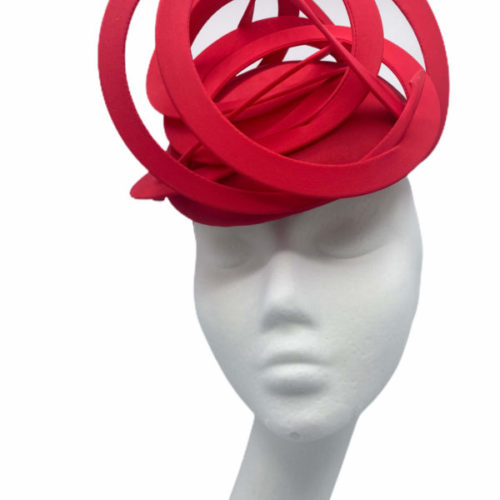 Red base headpiece with a red continuous swirl detail to the top.
