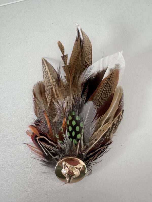 Millinery made feather pin 1.