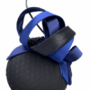 Black smartie hat (small base) with navy and black swirls, black spine.