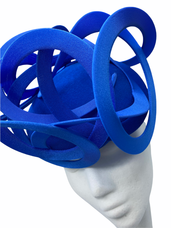Blue swirl detail headpiece. 