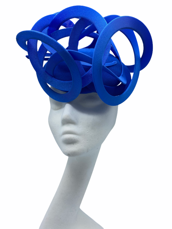 Blue swirl detail headpiece. 