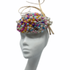 Stunning multi-coloured pearl encrusted headpiece with gold quill detail.
