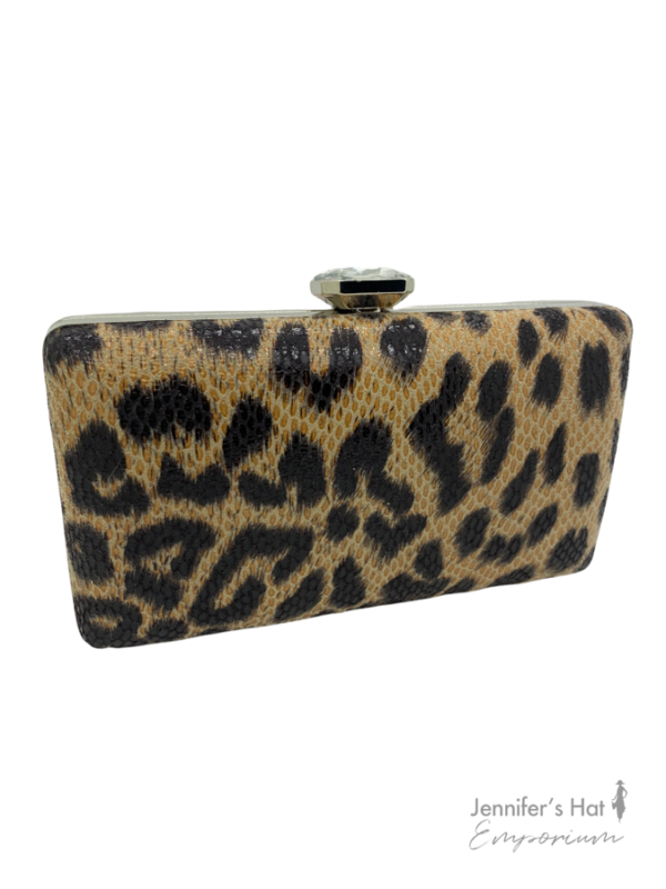 Leopard print clutch bag