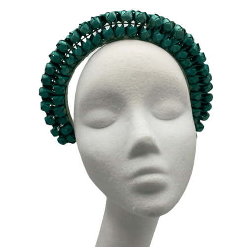 Jade green woven headband crown.
