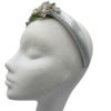 Silver banded headband crown with multicoloured beaded detail.