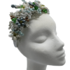 Silver banded headband crown with multicoloured beaded detail.