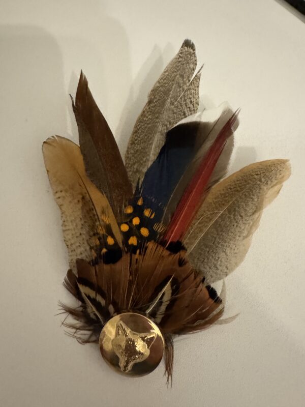 Millinery made feather pin 12