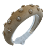 Beige deep padded millinery made headband.