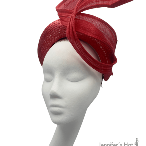 Red structured halo crown, finished with a swirl detail finish to side and top.