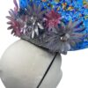 Blue, pink and silver jelly ring crown with stunning silver foil flower detail to the back with gorgeous pink quill detail.