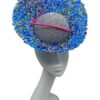 Blue, pink and silver jelly ring crown with stunning silver foil flower detail to the back with gorgeous pink quill detail.
