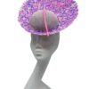 Lilac percher with jelly ring detail. Pink, Lilac and white detail.