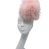 Stunning quirky baby pink small headpiece with floaty ostrich feather detail.