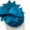 Stunning teal felt small headpiece with simple detail to finish.